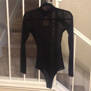 Mesh long sleeve body suit
